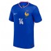 Camiseta Francia Adrien Rabiot #14 Primera Equipación Replica Eurocopa 2024 mangas cortas